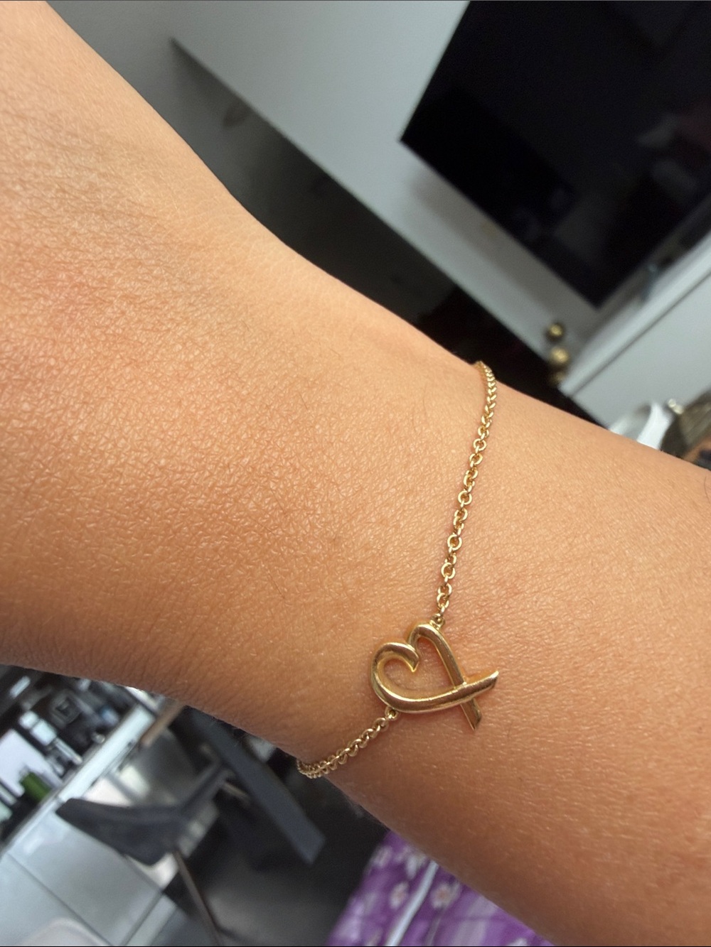 Tiffany & Co. Gold Heart Ribbon Bracelet
